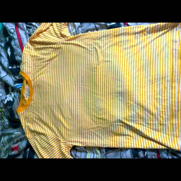 ZINE yellow and white striped t shirt - Picture 1 of 2